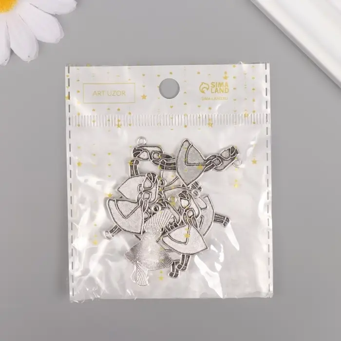 Металлический элемент, декоративная подвеска «Арт Узор. Алиса», серебро, 3.2×2 см Металлический элемент, декоративная подвеска «Арт Узор. Алиса», серебро, 3.2×2 см