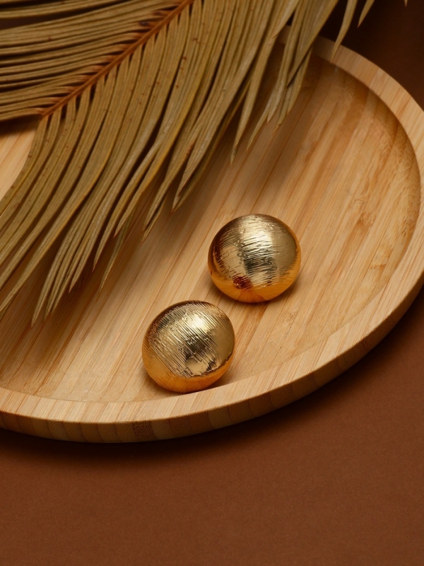 Клипсы «Тренд» объёмный круг, цвет золото Клипсы «Тренд» объёмный круг, цвет золото