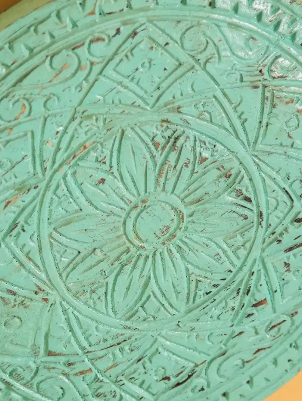 Панно  Панно " Мандала" дерево, 30х30х2 см, цв. бирюзовый