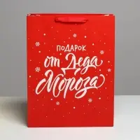 Пакет подарочный новогодний ламинированный &laquo;Подарок от Деда Мороза&raquo;, L 31&times;40&times;11.5 см