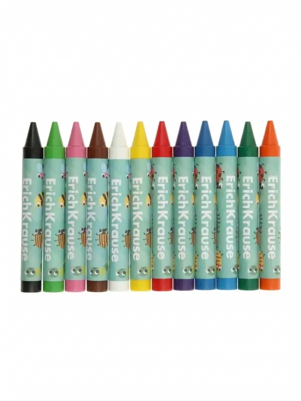 Восковые мелки 12 цветов, ErichKrause Baby Jumbo, утолщенные, круглые