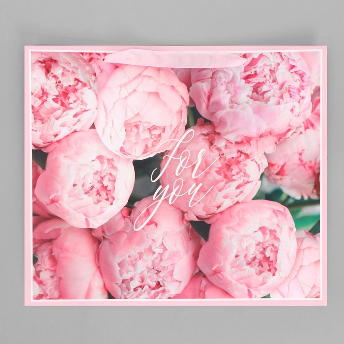 Пакет подарочный ламинированный горизонтальный, упаковка, &laquo;For you&raquo;, M 30 х 25.5 х 9 см