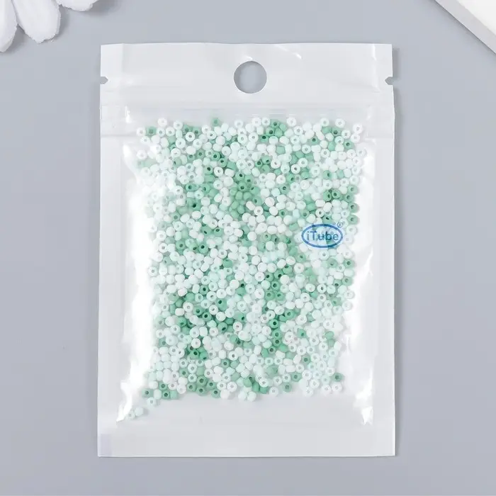 Бисер стекло 11/0 "Матовый. Оттенки зелёного" 10 гр