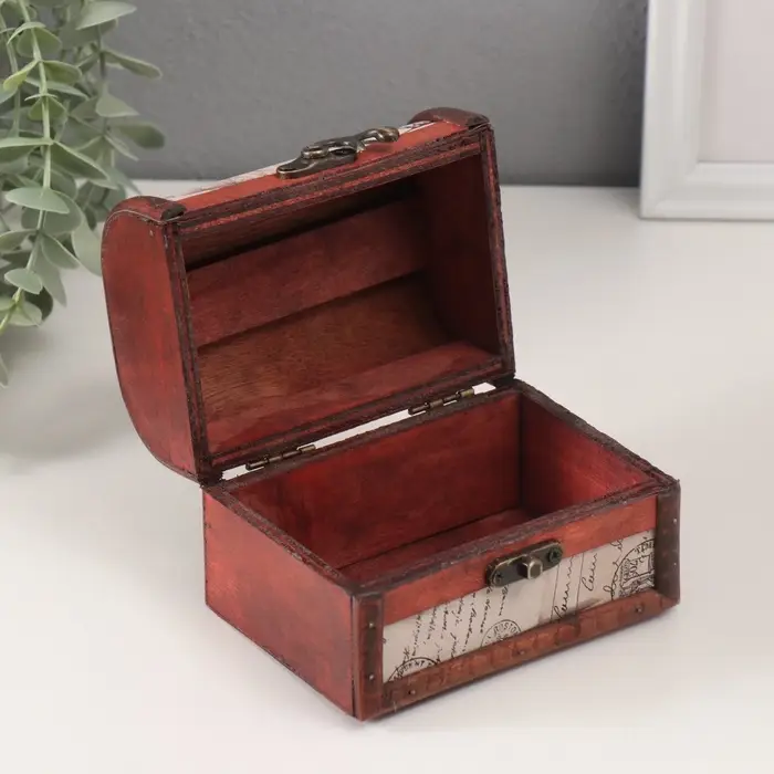 Шкатулка для украшений &laquo;Сундучок. Письма из далека&raquo;, дерево, 12&times;9&times;8.5 см