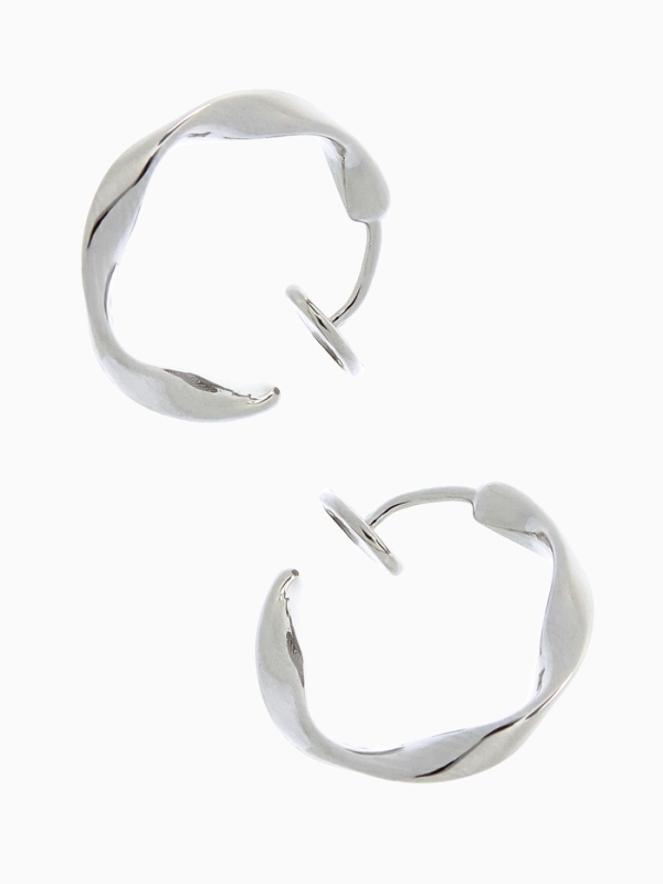 Клипсы «Тренд» кольцо жгутик, цвет серебро Клипсы «Тренд» кольцо жгутик, цвет серебро