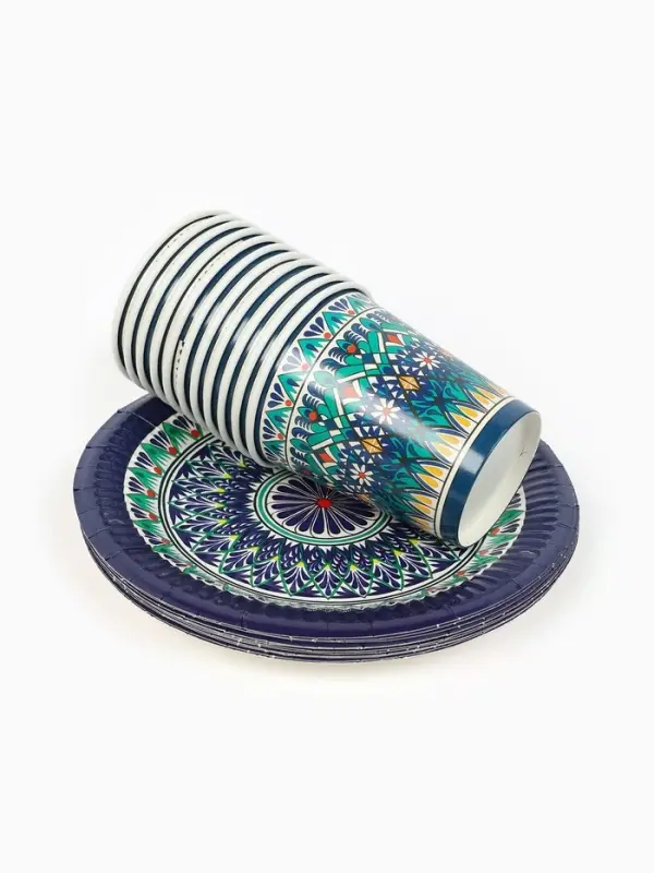 МП Набор бумажной посуды МП Набор бумажной посуды "Узбекский", 12 персон