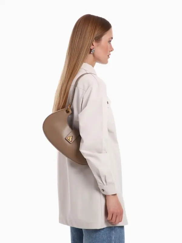 Сумка женская багет TEXTURA на молнии, 30&times;5&times;17 см, светло-коричневая