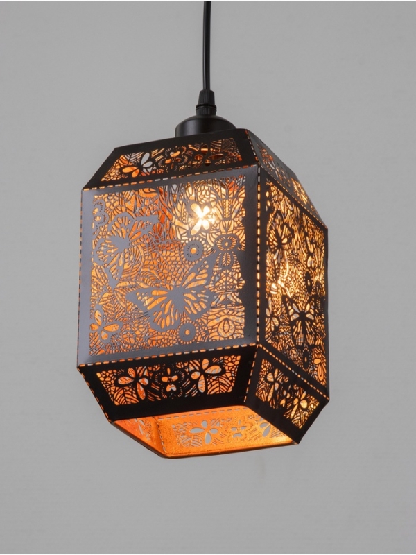 Светильник Светильник "Кэлшот" (Бабочки) 1х40Вт Е27 черный 13х13х20+100см