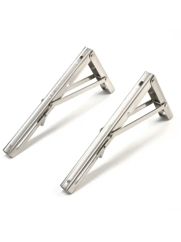 Кронштейн складной для столов и полок ТУНДРА, 2 шт., длина 300 мм, нержавеющая сталь