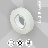 Клейкая лента канцелярская, 18 мм х 20 метра, ErichKrause Invisible, матовая, незаметная, цена за 1шт.