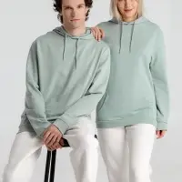 Толстовка с капюшоном унисекс Hoodie, серо-зеленая, размер XS