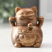 Фигура «Кот манэки-нэки», 5.5×5×5 см, бронза
