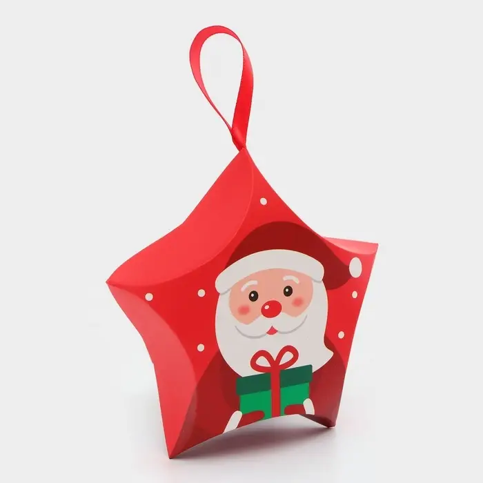 Подарочная коробка игрушка на ёлку складная «Звезда подарок» 7×5.5×2 см Подарочная коробка игрушка на ёлку складная «Звезда подарок» 7×5.5×2 см