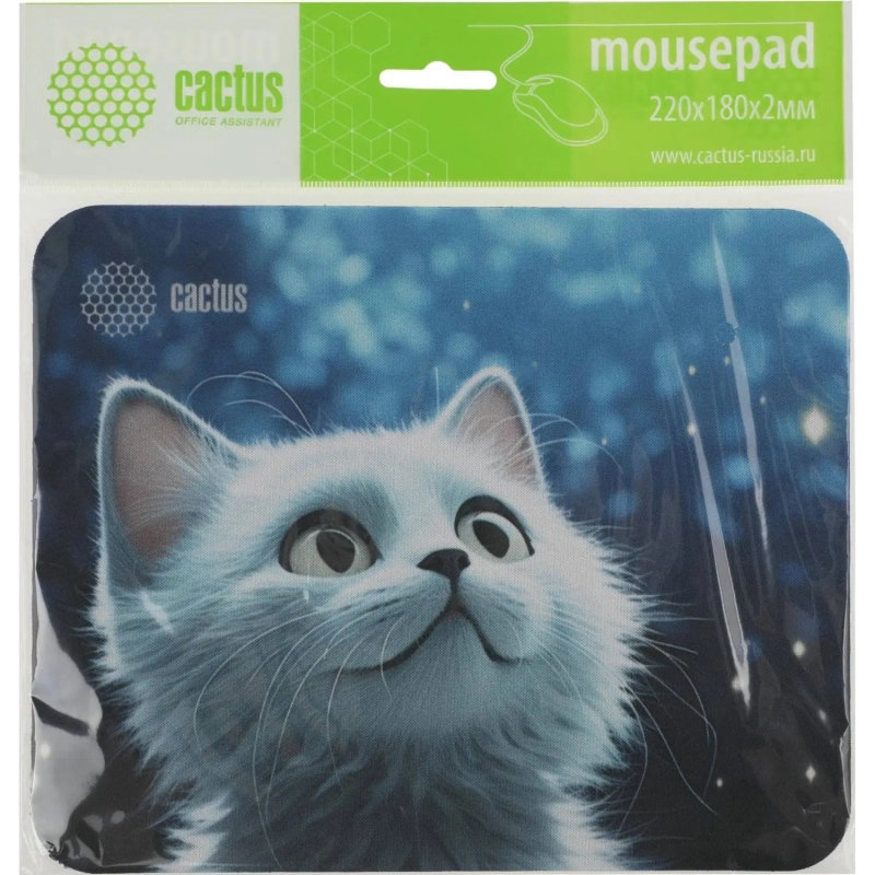 Коврик для мыши Cactus White Cat 220x180x2мм (CS-MPC-P06XS)