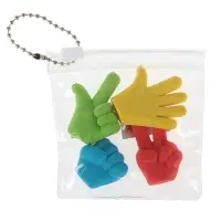 Набор фигурных ластиков &laquo;Жесты&raquo;, 4 штуки, в пакете на зип-молнии