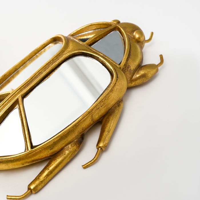 Панно интерьерное полистоун  Панно интерьерное полистоун "Зеркальная бронзовка" золото 13х5х20 см