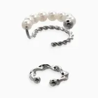 Серьги каффы &laquo;Жемчужная диадема&raquo;, 2 шт. белые в серебре