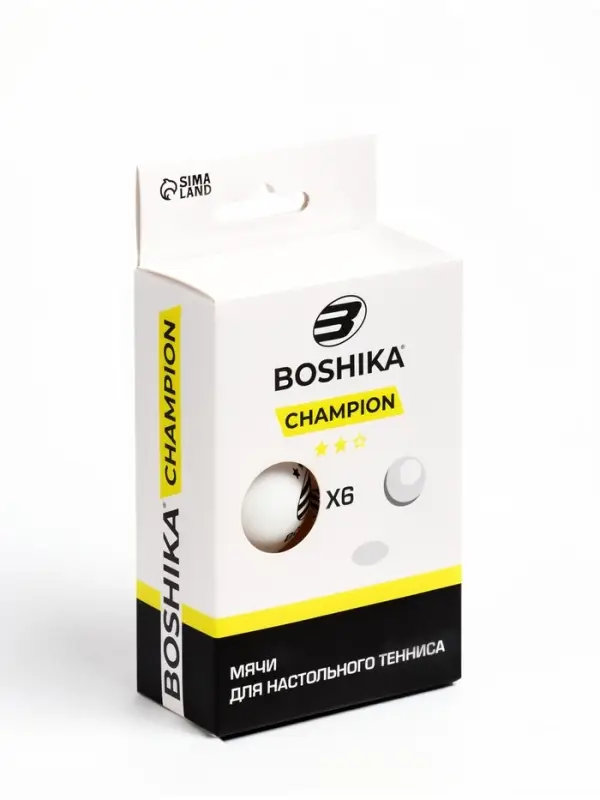 Набор мячей для настольного тенниса BOSHIKA Advanced 2*, d=40+ мм, 6 шт., белый
