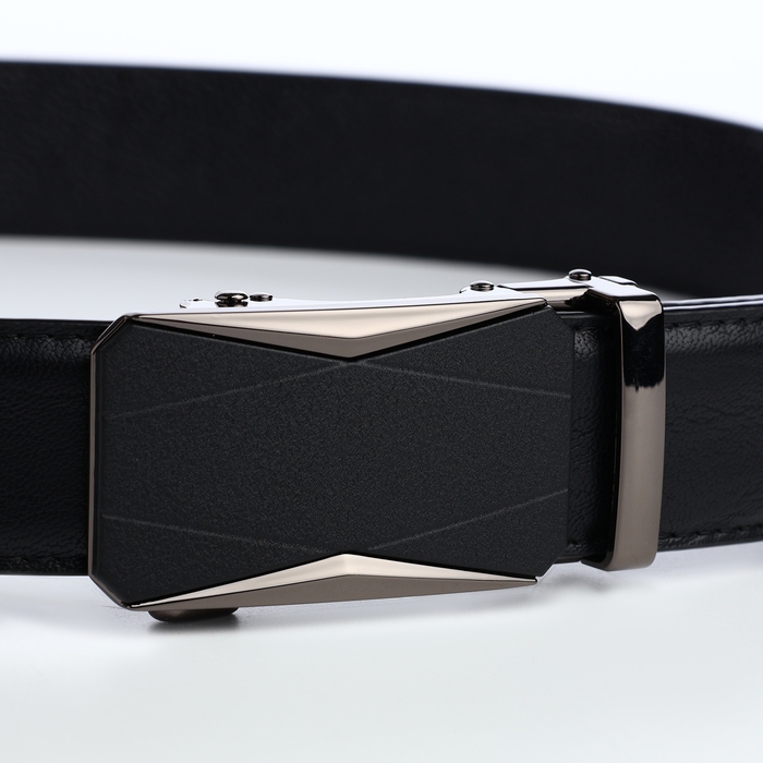 Ремень мужской, ширина 3,6 см, винт, пряжка автомат, цвет чёрный Ремень мужской, ширина 3,6 см, винт, пряжка автомат, цвет чёрный