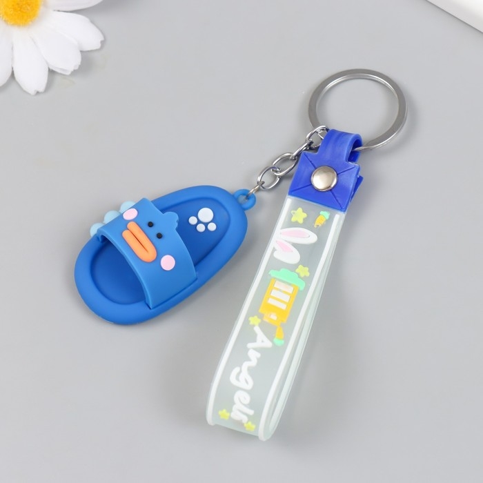 Брелок резина с ремешком  Брелок резина с ремешком "Сланец уточка" МИКС 4,5х6 см