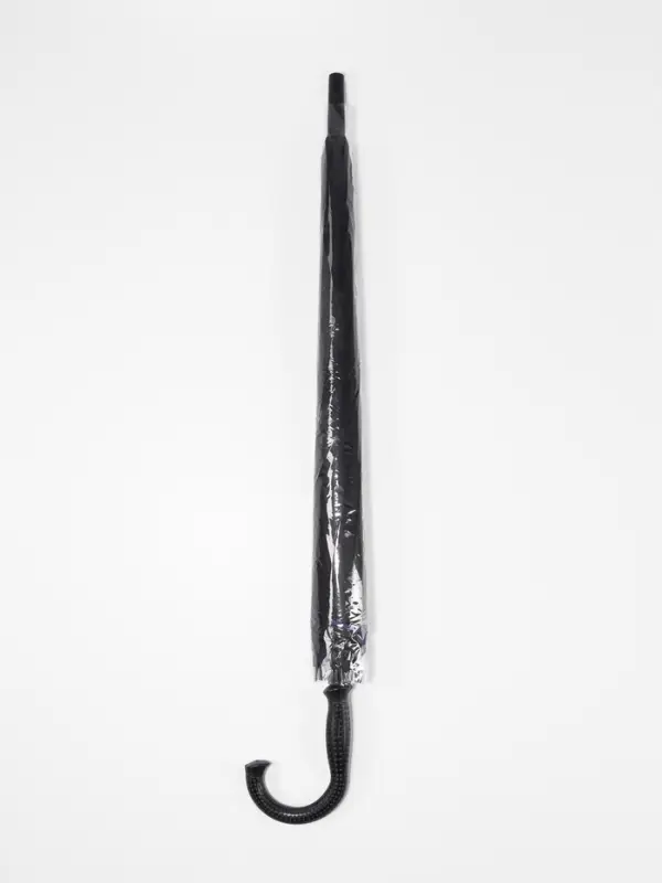 Зонт - трость полуавтоматический &laquo;Однотонный&raquo;, двухслойный, 16 спиц, R=52/60 см, d=104 см, чёрный, синий