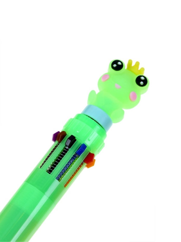 Ручка шариковая автоматическая 10-ти цветная, МИКС Лягушка-спиннер Ручка шариковая автоматическая 10-ти цветная, МИКС Лягушка-спиннер