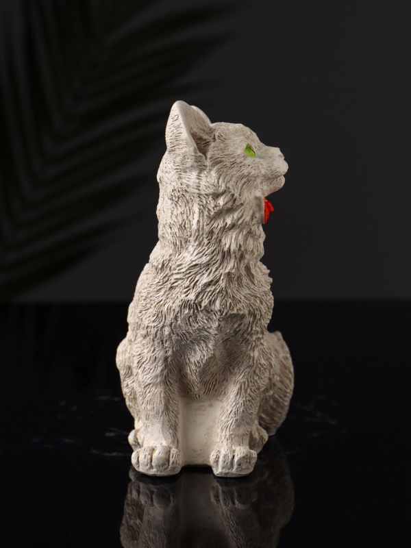 Подставка для мелочей Подставка для мелочей "Кот с бантом" 14х9х7 см, бежевый