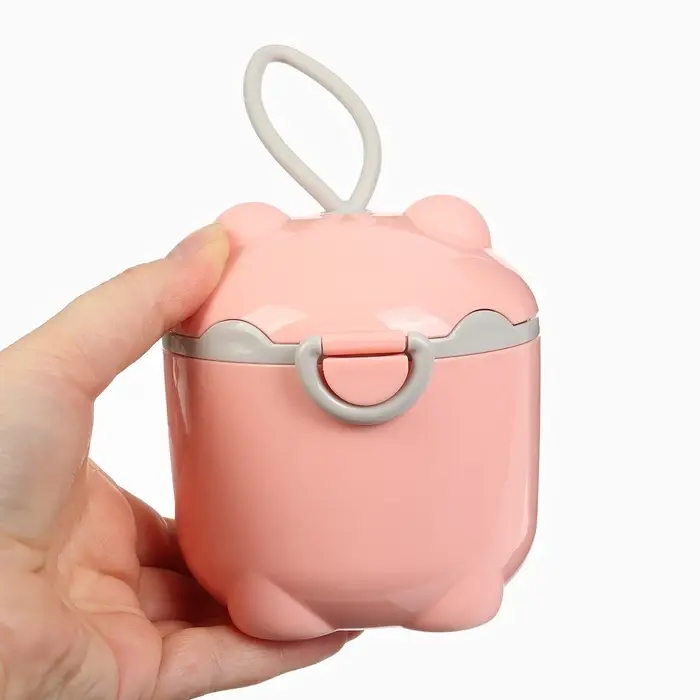 Контейнер для детского питания Мишка 1, 250 мл, розовый