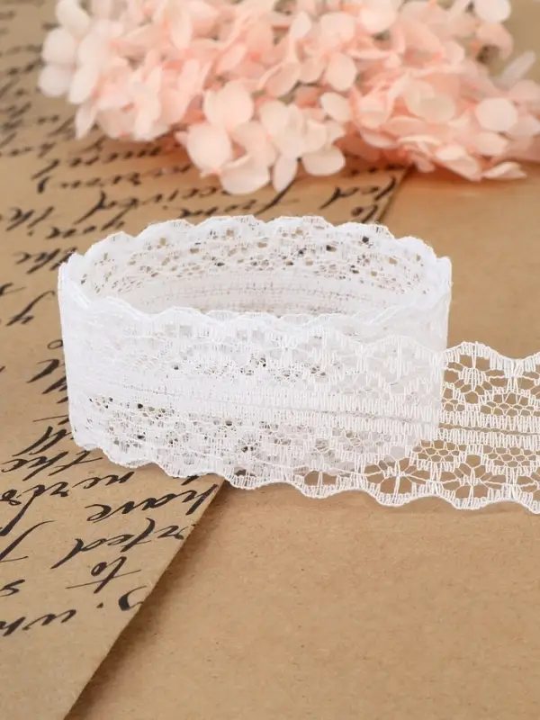 Кружево капроновое, 30 мм &times; 10 &plusmn; 1 м, цвет белый