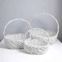 Набор корзин овальные 3 шт L:44х36 см,Н14 см,Н с руч.42 см,дно38х29 см.M:38х30х13Hх37HHх33,