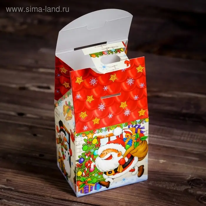 Коробка картонная «Веселый Дед Мороз», 9.1×7×15.7 см Коробка картонная «Веселый Дед Мороз», 9.1×7×15.7 см
