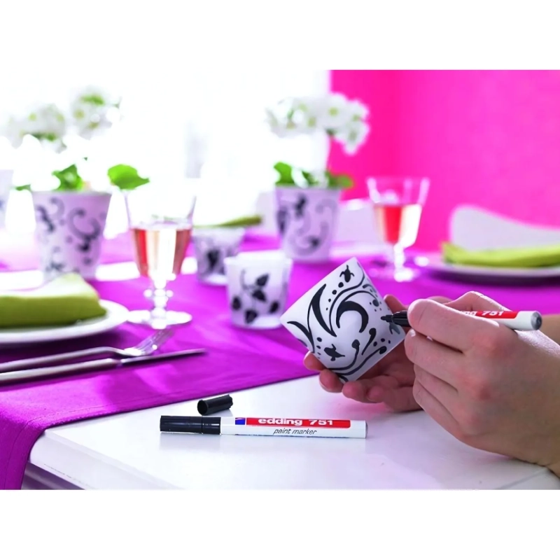 Маркер лаковый EDDING E-751/54 серебряный, 1-2мм, мет. корп