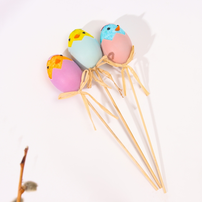 Декор на палочке «Цыплята», пасхальный, 3 шт., 4 × 12,5 × 25 см Декор на палочке «Цыплята», пасхальный, 3 шт., 4 × 12,5 × 25 см