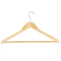 Вешалка для одежды тм VETTA, 45см, деревянная, хром, цвет светлое дерево