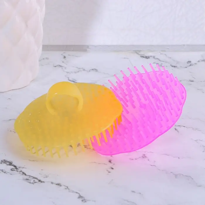 Щётка - массажёр для мытья головы, 7.5×7.5×3.5 см, фасовка 12 шт., МИКС