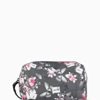 Косметичка-футляр женская с ручкой, объёмная, маленькая, для косметики, лекарств, прокладок, чёрная/разноцветная