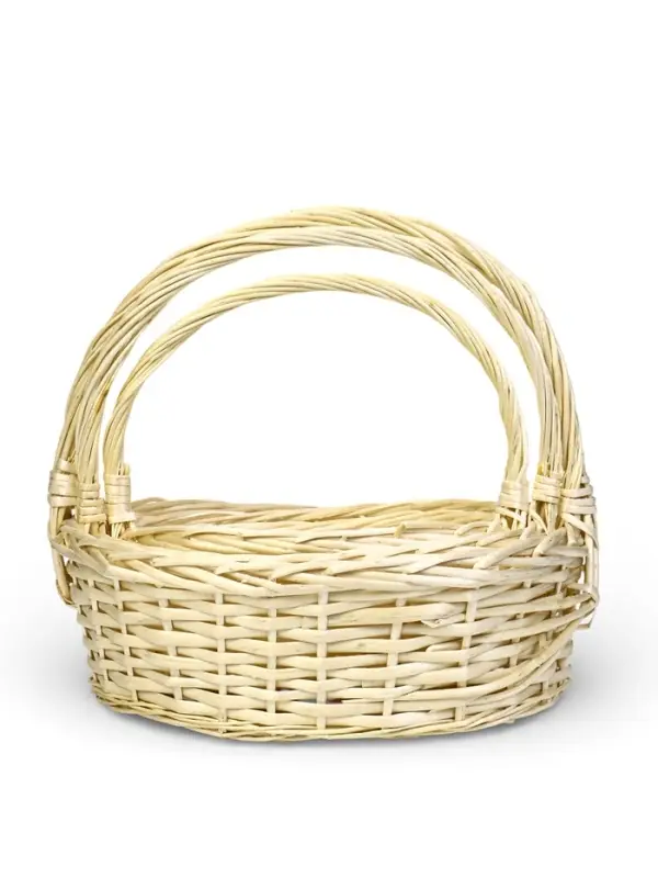 Набор корзин 3 шт ИВА 40x30x13 34х24x11 29х21x10 см ПЛЕТ ручка h=20/18/16 см бел