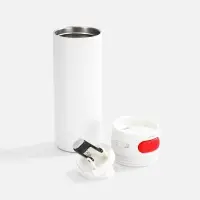 Термостакан X1 с цветной кнопкой, белый с красным