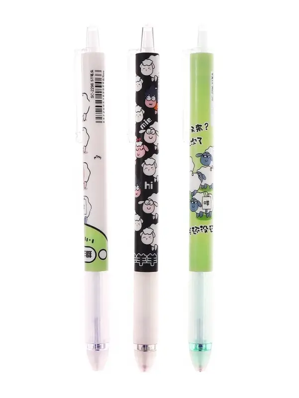 Ручка гелевая автомат СТИРАЕМЫЕ ЧЕРНИЛА, 0,5 мм, стержень синий, Овечки МИКС