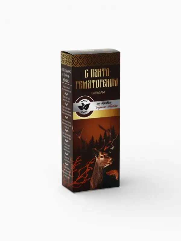 Бальзам безалкогольный &laquo;С пантогематогеном&raquo;: шиповник, рябина, красный корень, золотой корень, зверобой, аир, девясил, пантогематоген, в пластиковой бутылке, 250 мл.