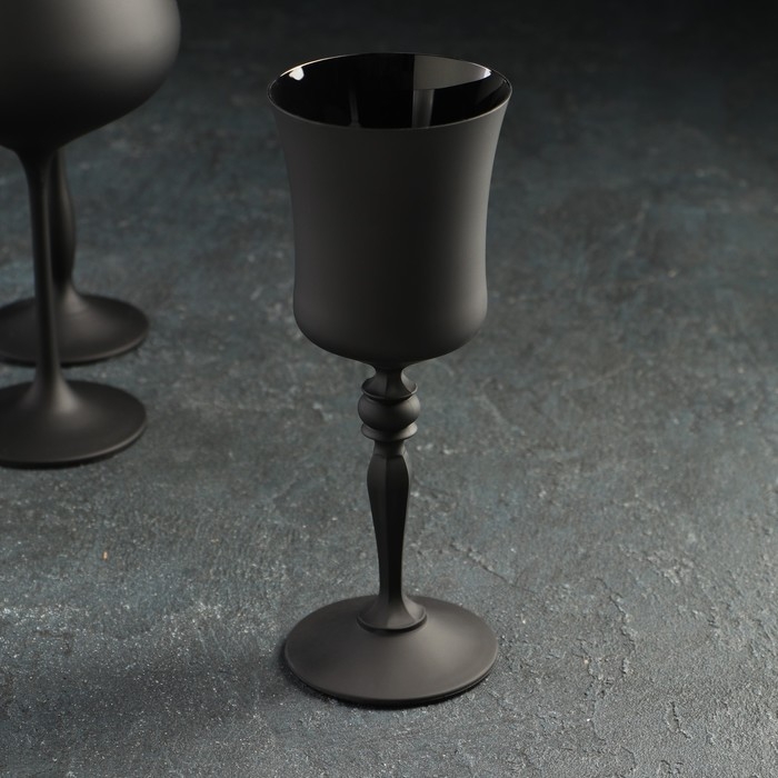 Набор бокалов для вина «Магнолия», 350 мл, цвет чёрный Набор бокалов для вина «Магнолия», 350 мл, цвет чёрный