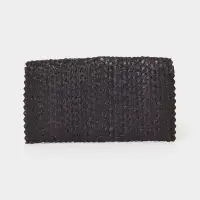 Сумка клатч плетёная из пальмового листа, 28&times;16&times;2 см, чёрная