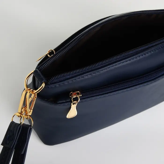 Сумка женская кросс-боди на молнии, 23&times;9&times;15 см, тёмно-синяя