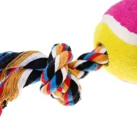 Игрушка канатная с ручкой и мячом, до 150 г, до 35 см, цвет МИКС