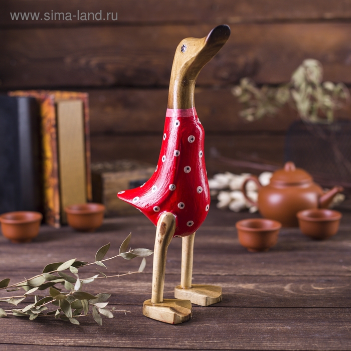 Сувенир дерево Сувенир дерево "Утка красный костюмчик в точку" 13х12х23 см