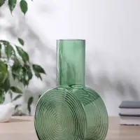 Ваза для цветов &laquo;Эйверис&raquo;, d=6 см, 24&times;15.5 см, стекло, зелёная