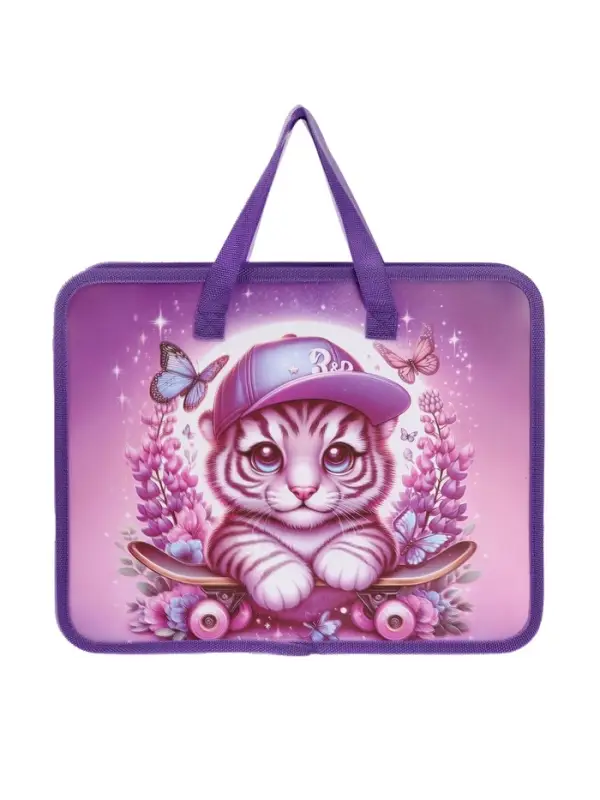 Папка с ручками &laquo;Тигренок&raquo;, А4, пластиковая, 70 мм, 322&times;256 мм