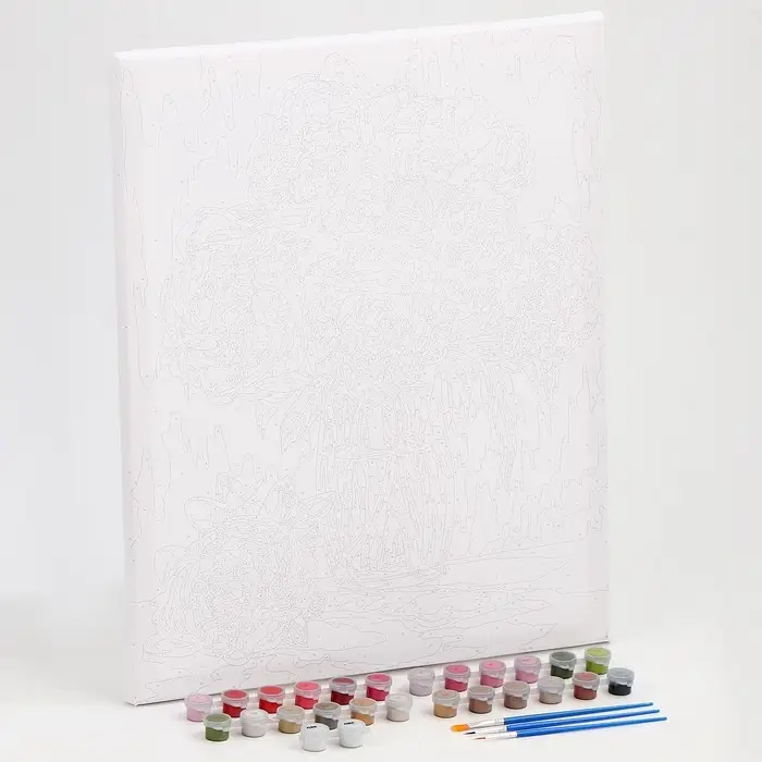 Картина по номерам на холсте с подрамником «Пионы» 40×50 см Картина по номерам на холсте с подрамником «Пионы» 40×50 см