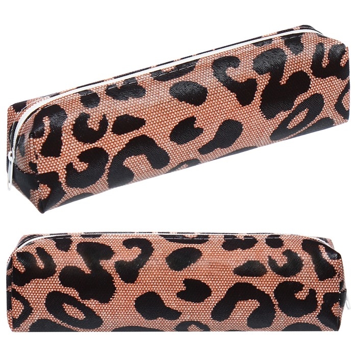 Пенал школьный на молнии Пенал школьный на молнии "Леопард" Calligrata, коричневый