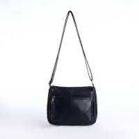 Сумка женская кросс-боди на молнии, 20&times;8.5&times;15 см, однотонная, синяя